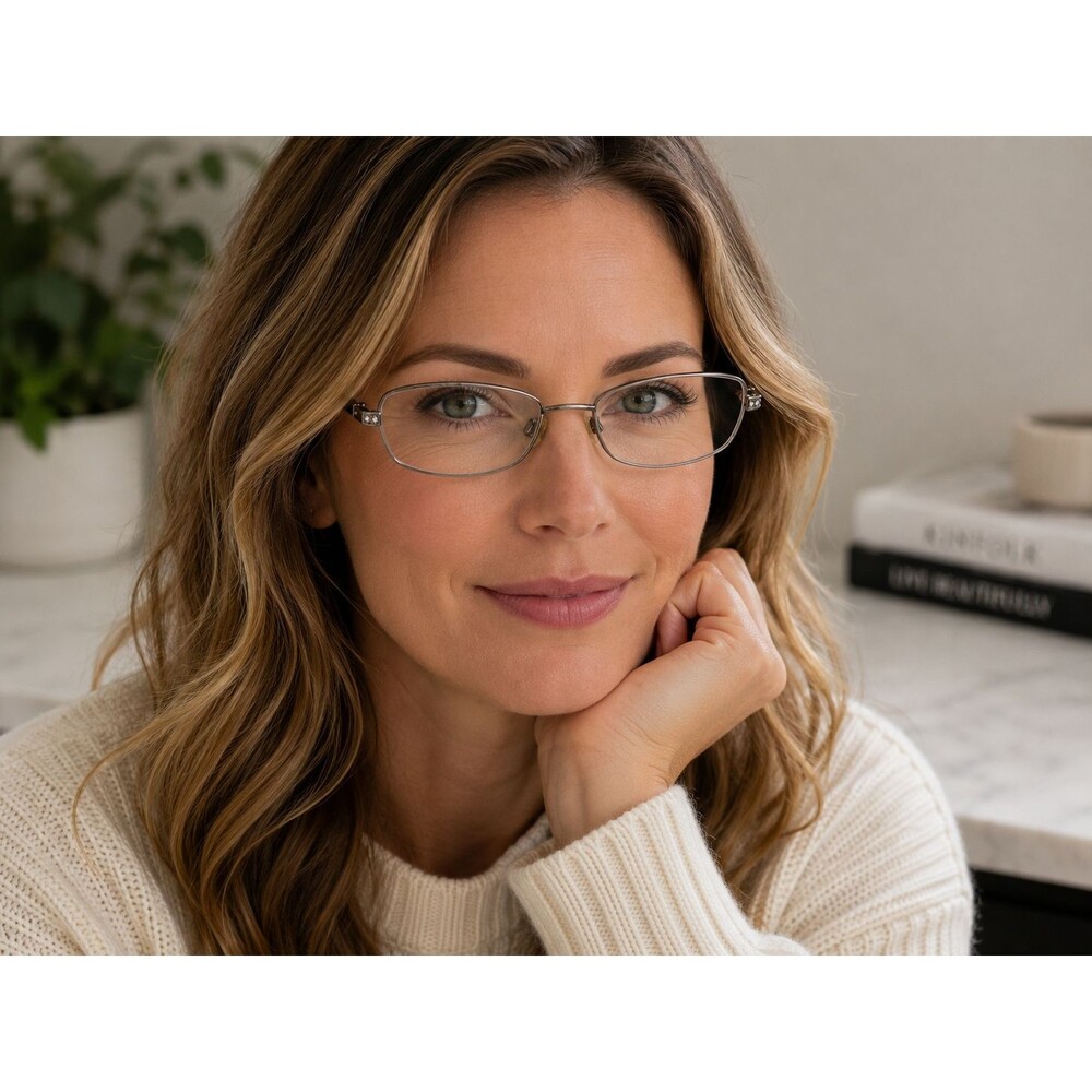 Vintage 1990, Chanel 2075-B c.304 Eyeglasses Gold Crystal Italy- Frames Only